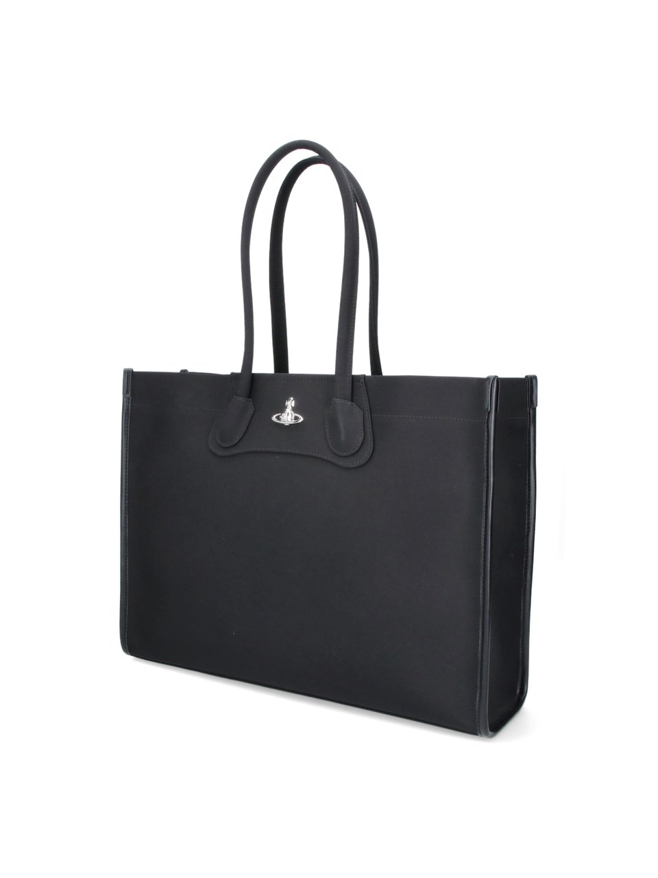 Vivienne Westwood Black Troy Fabric Tote Bag Zwart