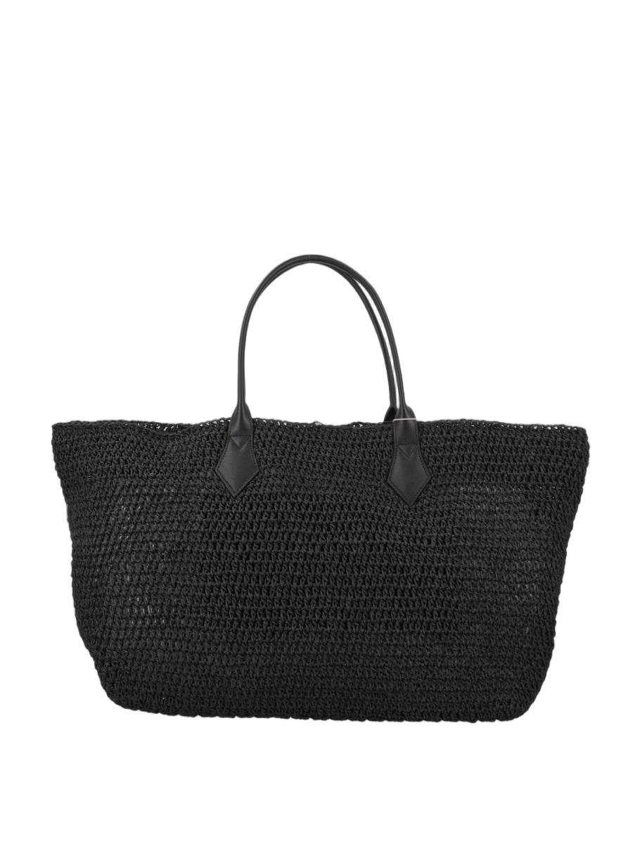 Vivienne Westwood Black Woven Paper Tote Bag Zwart