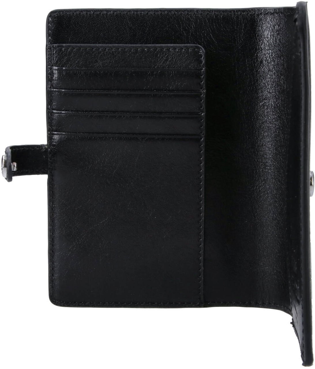Vivienne Westwood Black Orb Bi-fold Leather Cardholder Zwart