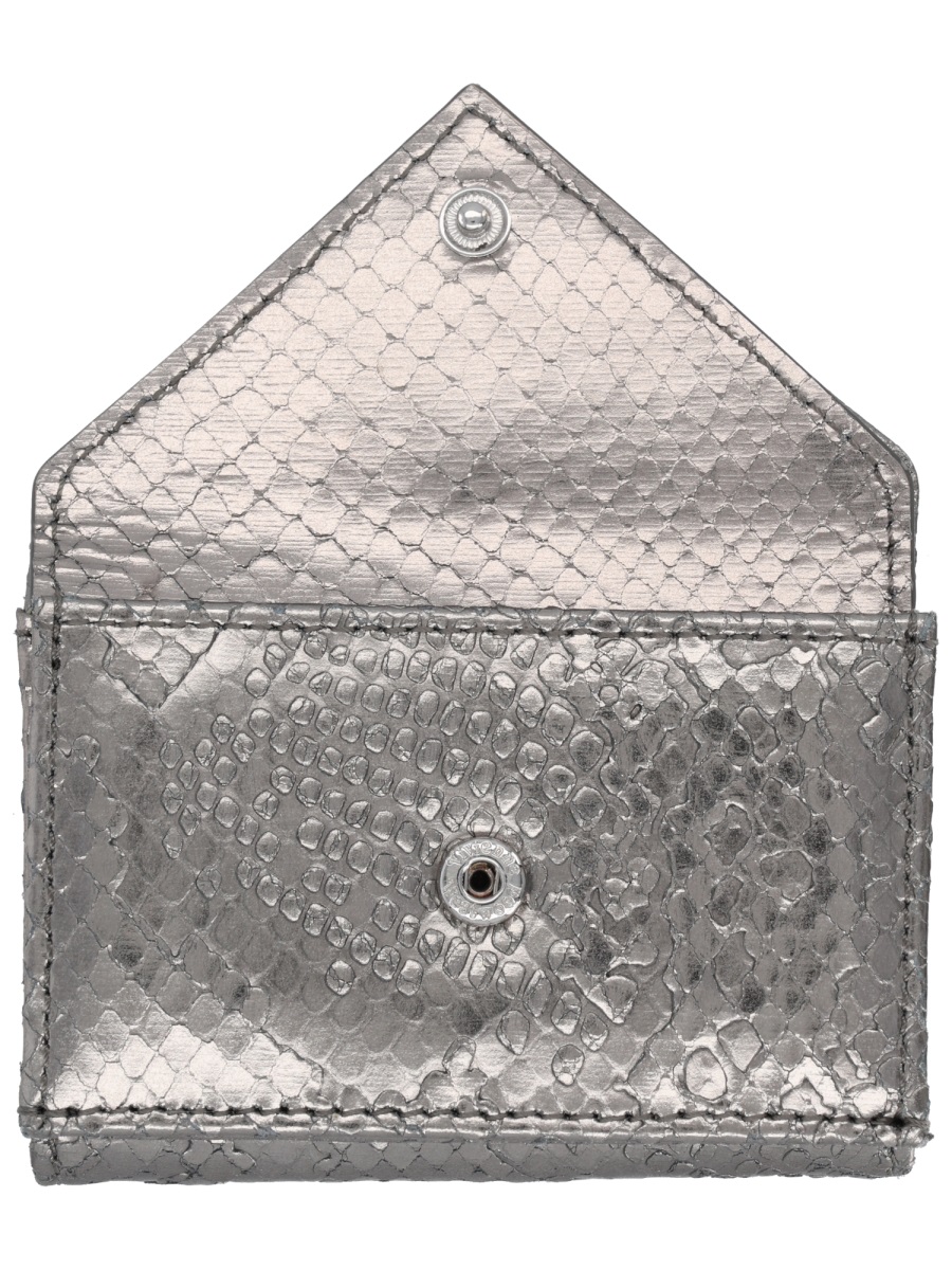 Vivienne Westwood Silver Envelope Metallic Portfolio Wallet Grijs