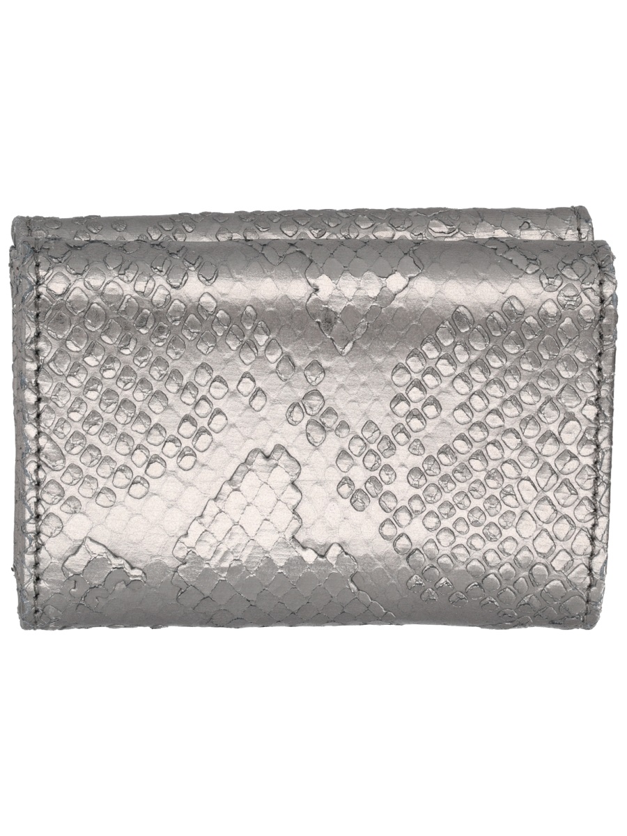 Vivienne Westwood Silver Envelope Metallic Portfolio Wallet Grijs