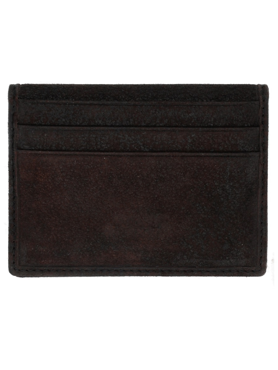 Vivienne Westwood Textured Lamb Leather Orb Card Holder Zwart