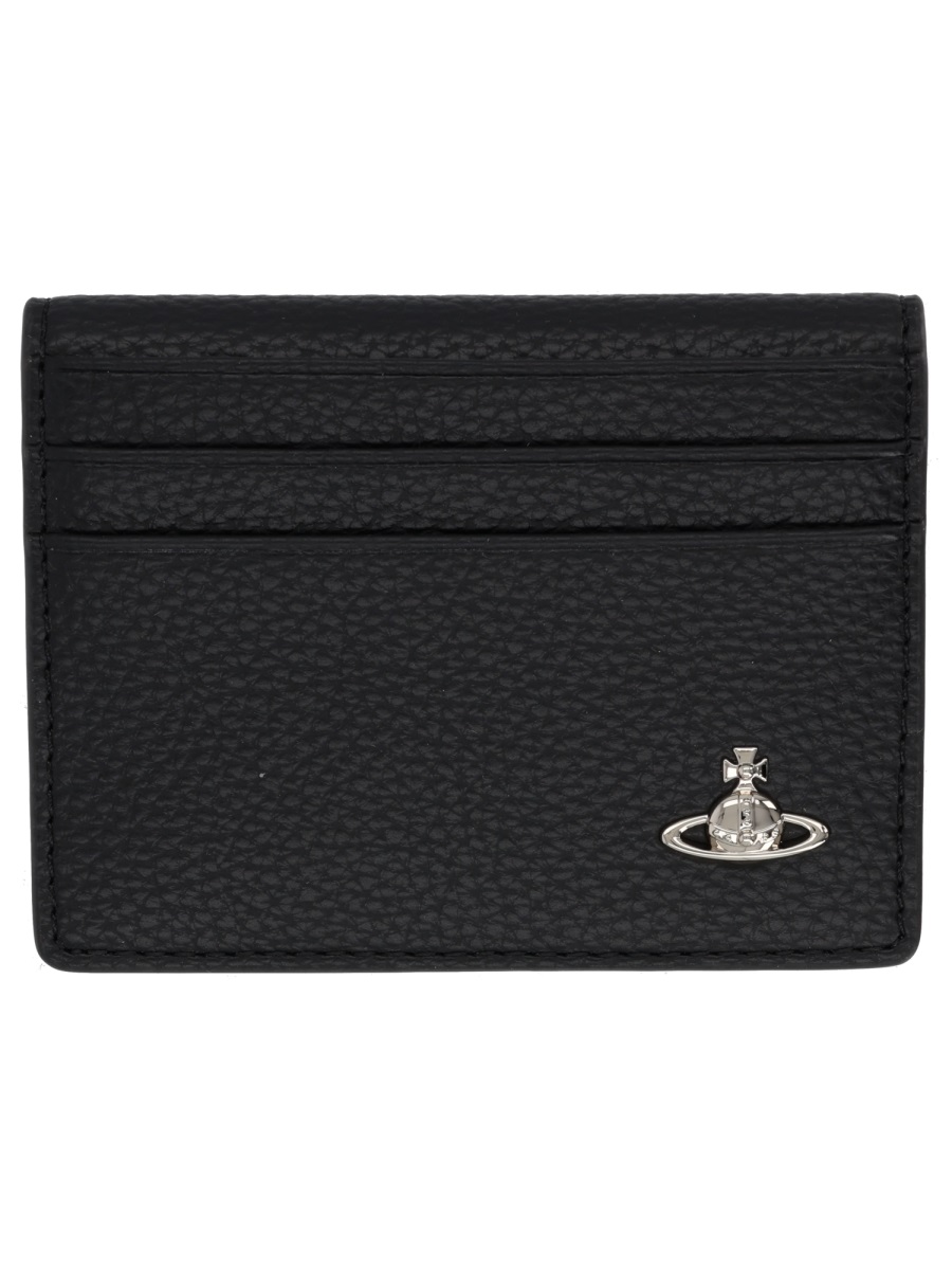 Vivienne Westwood Textured Multiple Slots Polyurethane Wallet Zwart