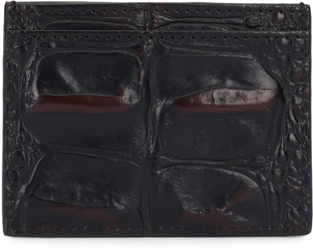 Vivienne Westwood Leather Card Holder with Metallic Logo Bruin