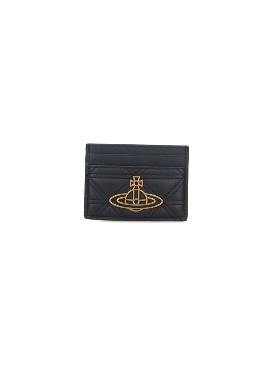 Vivienne Westwood Quilted 'Orb' Card Holder – Black Zwart