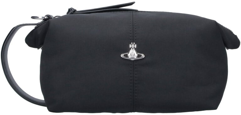 Vivienne Westwood Black Wash Bag Fabric Zip Pouch Zwart