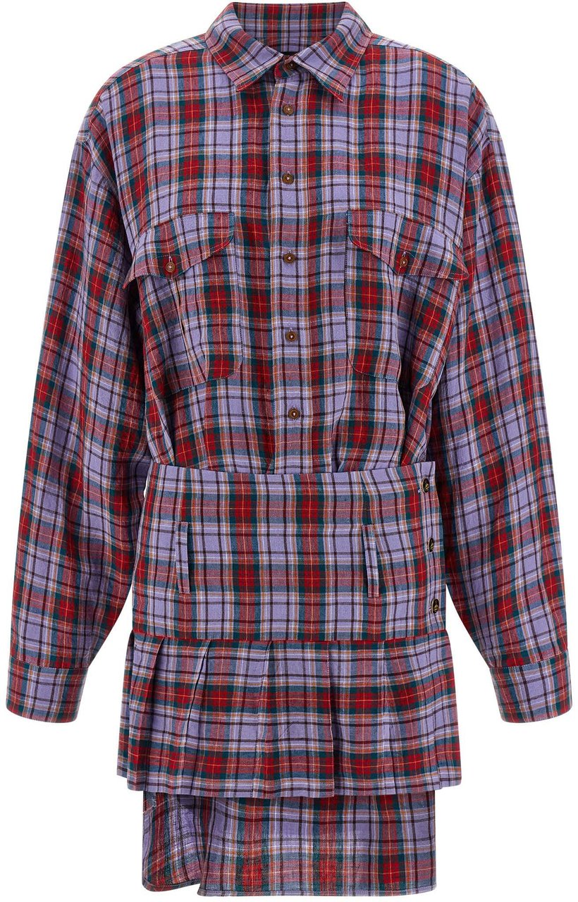 Vivienne Westwood Multicolor Linen Short Dress Divers