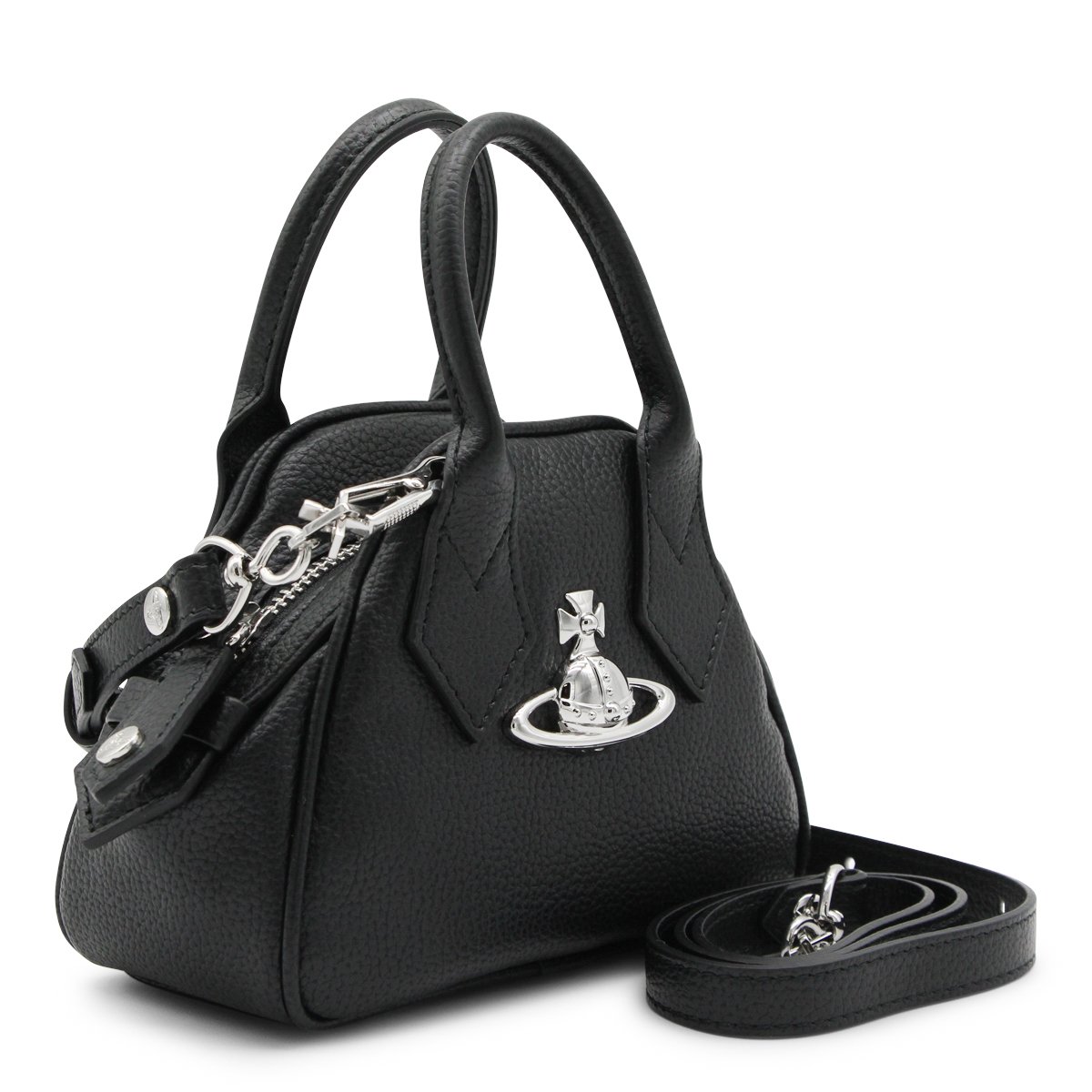 Vivienne Westwood Mini Yasmine Pebbled Texture Handbag Zwart