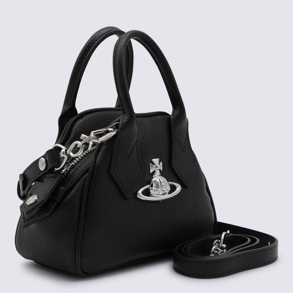Vivienne Westwood Mini Yasmine Pebbled Texture Handbag Zwart