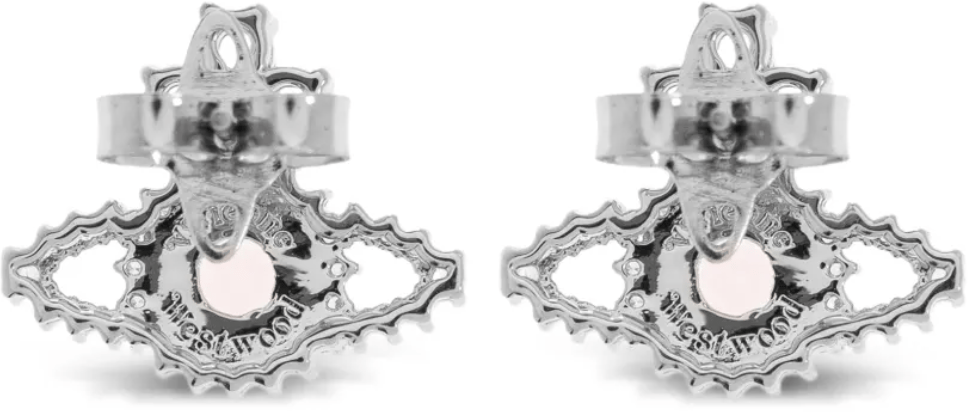 Vivienne Westwood Valentina Orb Earrings Platinum / Pink / White Cz Wit