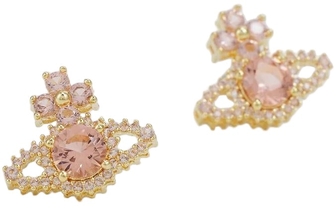 Vivienne Westwood VALENTINA ORB EARRINGS GOLD / PINK Goud