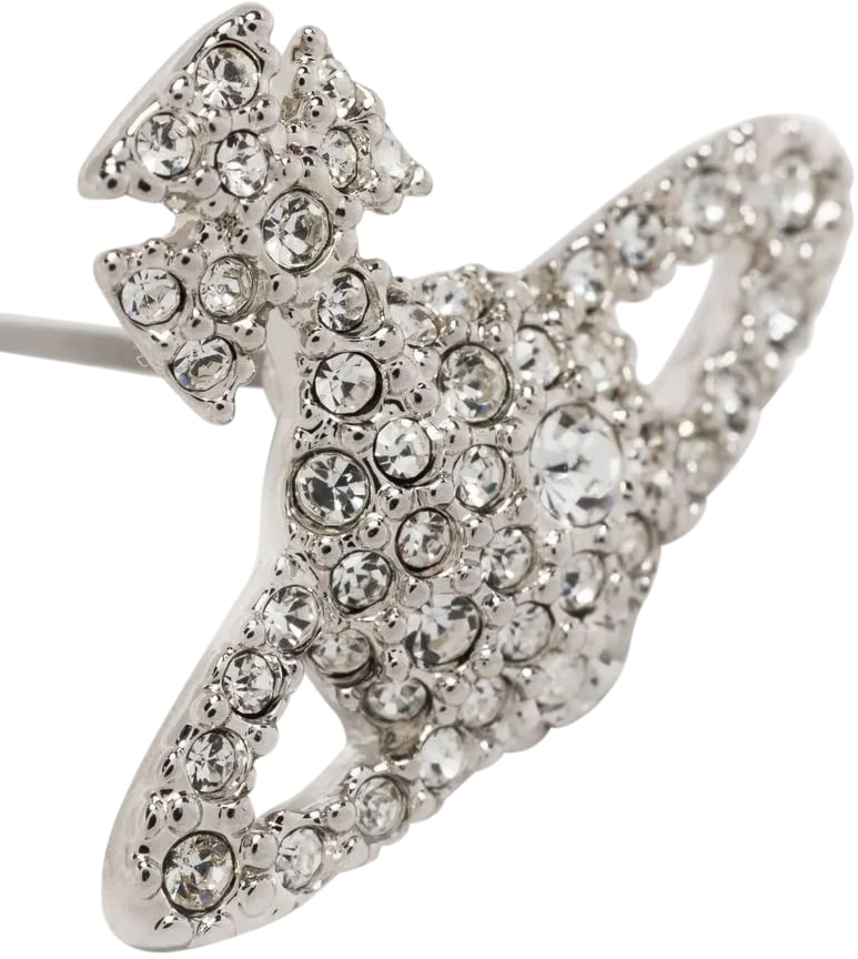 Vivienne Westwood Grace Bas Relief Stud Earrings Platinum / Crystal Zilver