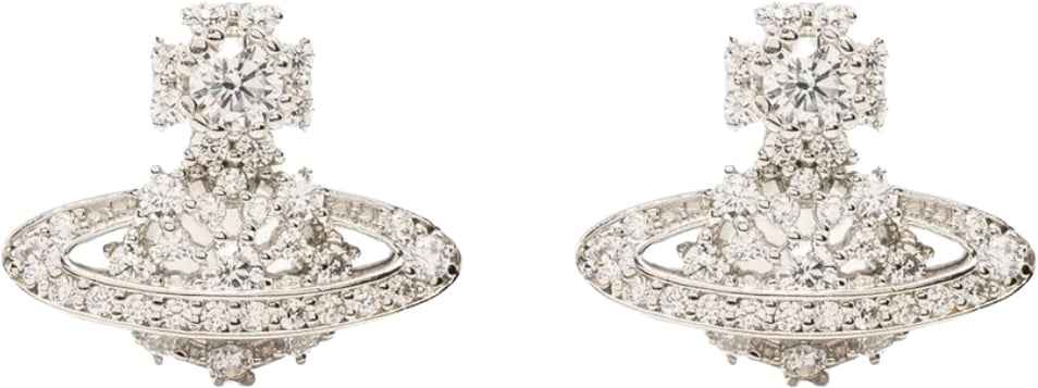 Vivienne Westwood Narcissa Earrings Platinum White Wit