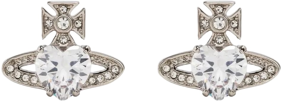 Vivienne Westwood Ariella Earrings Platinum White Cz Crystal Wit
