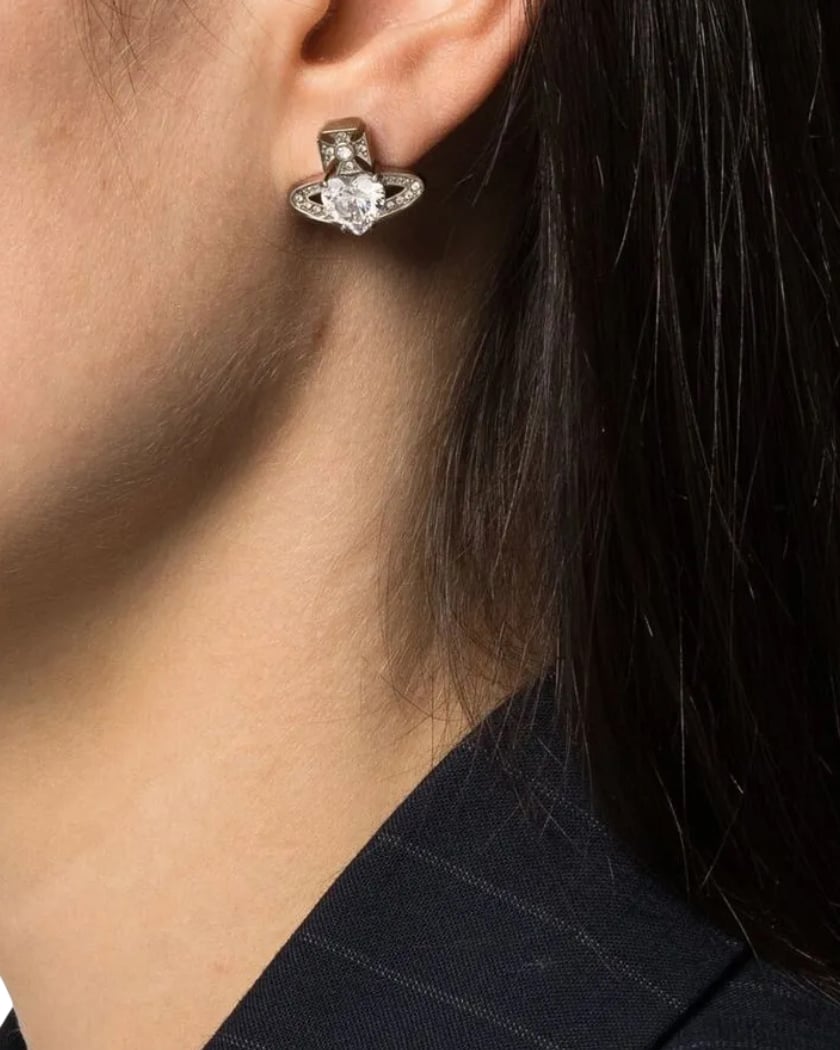 Vivienne Westwood Ariella Earrings Platinum White Cz Crystal Wit