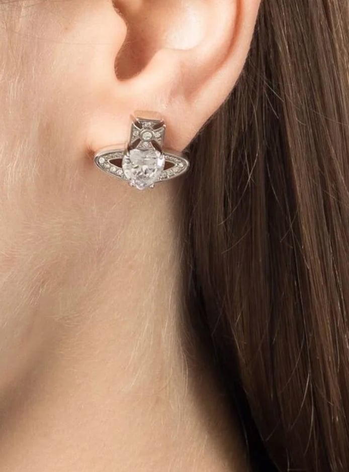 Vivienne Westwood Ariella Earrings Platinum / White Cz /crystal Wit