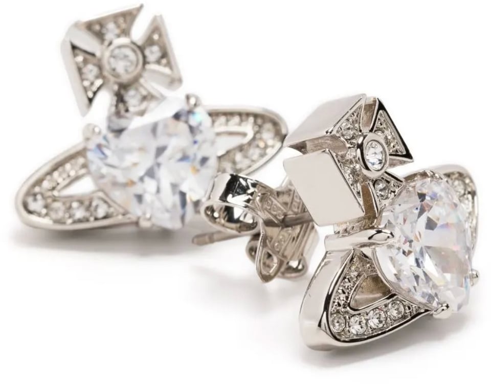Vivienne Westwood Ariella Earrings Platinum / White Cz /crystal Wit