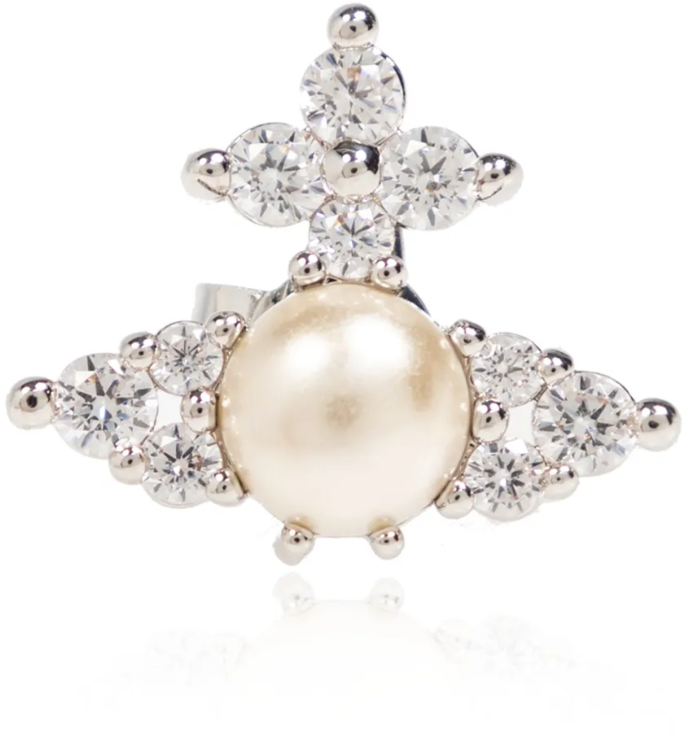Vivienne Westwood Vivienne Westwood Feodora Earrings Platinum White Cz Creamrose Wit