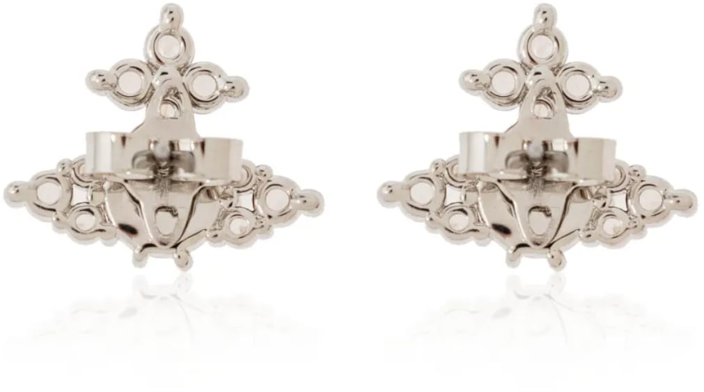 Vivienne Westwood Feodora Earrings Platinum White Cz Creamrose Wit