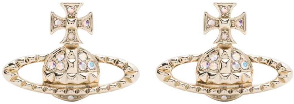 Vivienne Westwood Mayfair Bas Relief Earrings Gold Crystal Divers