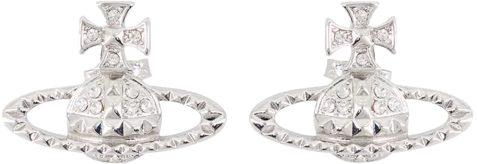 Vivienne Westwood Mayfair Bas Relief Earrings Rhodium Crystal Zilver