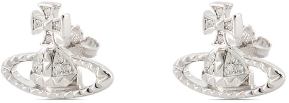 Vivienne Westwood Mayfair Bas Relief Earrings Rhodium Crystal Zilver