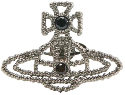 Vivienne Westwood MAN. CORETTA SINGLE STUD BRASS BLACK Zilver