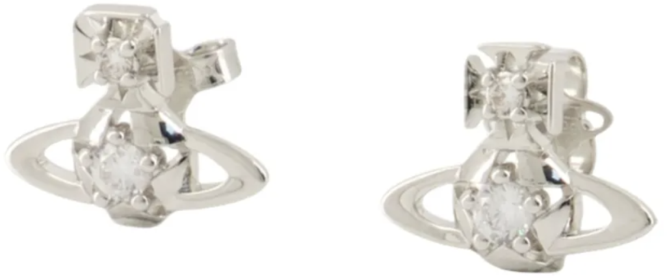 Vivienne Westwood Lee Orb Earrings Platinum White Wit