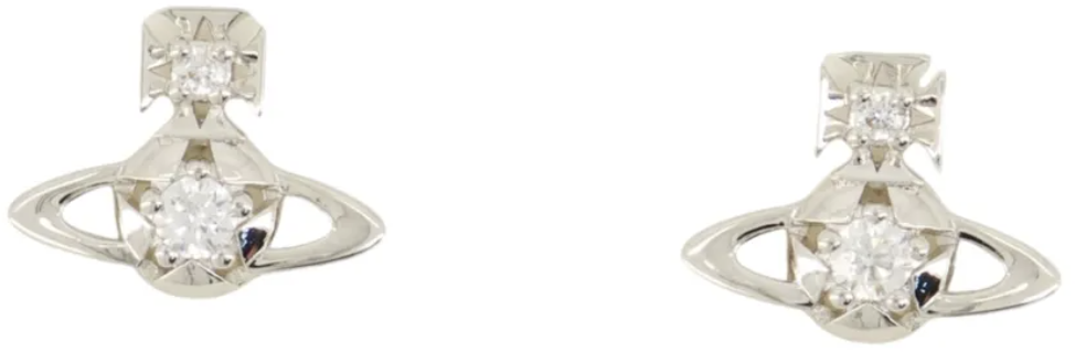 Vivienne Westwood Lee Orb Earrings Platinum White Wit