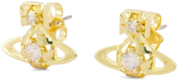 Vivienne Westwood Lee Orb Earrings Gold White Wit