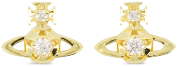 Vivienne Westwood Lee Orb Earrings Gold White Wit