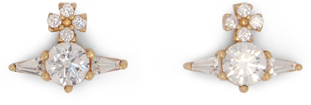 Vivienne Westwood Silver earrings with crystal decoration Goud