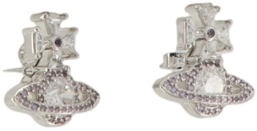 Vivienne Westwood Mila Earrings Platinum White Wit