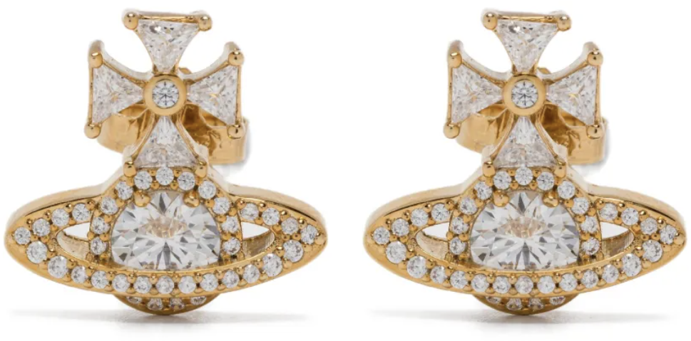 Vivienne Westwood Mila Earrings Gold White Wit