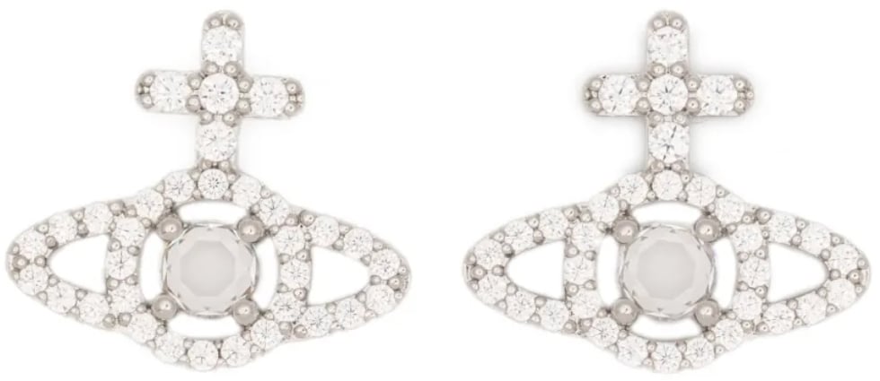 Vivienne Westwood Olympia Cz Earrings Platinum / White Wit