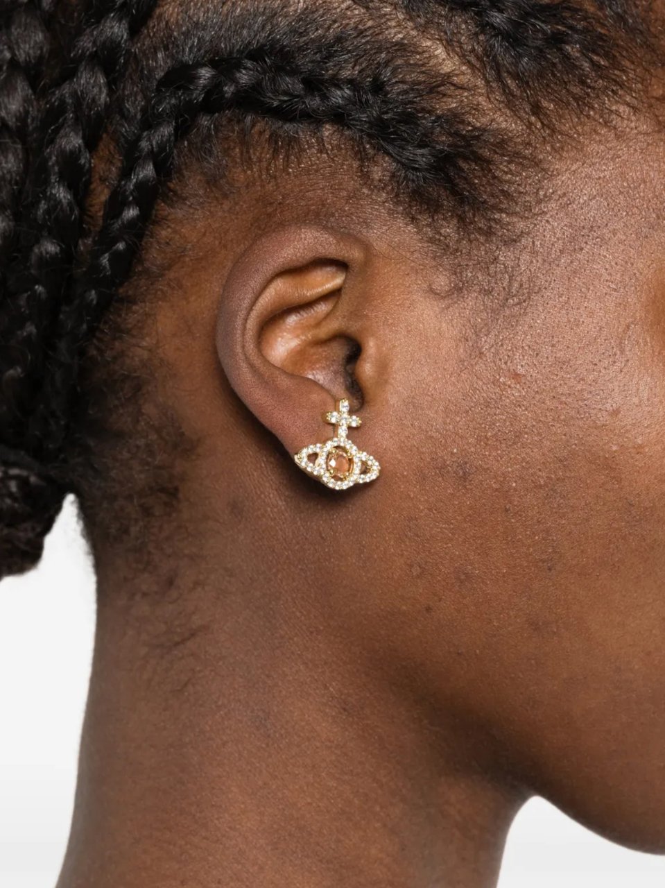Vivienne Westwood Olympia Cz Earrings Gold / White Champagne Wit