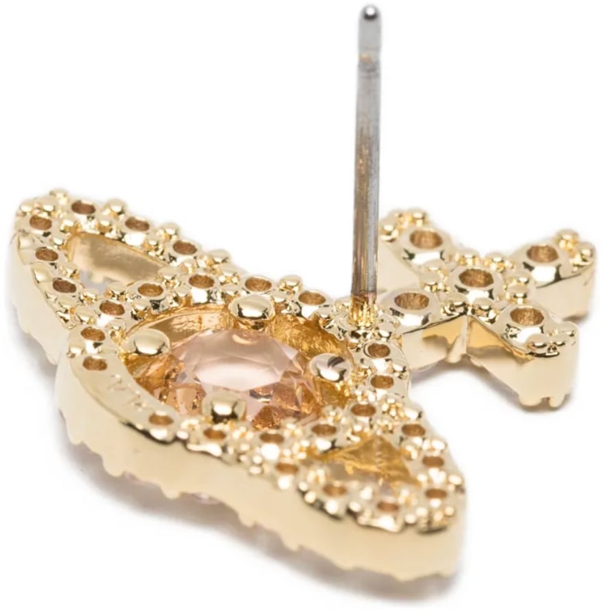 Vivienne Westwood Olympia Cz Earrings Gold / White Champagne Wit