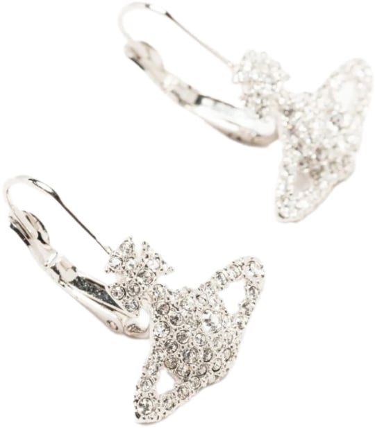 Vivienne Westwood Grace Bas Relief Earrings Platinum / Crystal Zilver