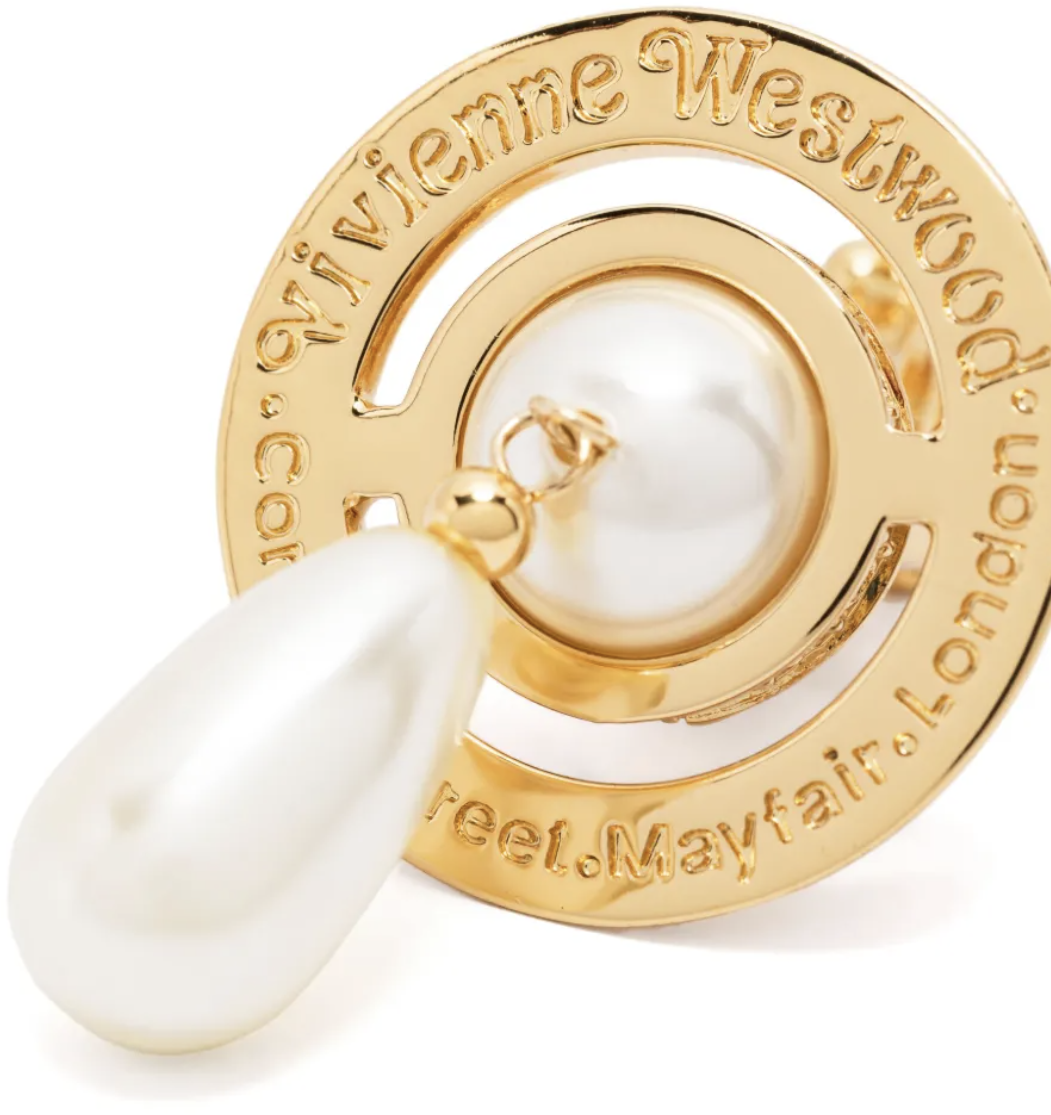 Vivienne Westwood Pearl Drop Earrings Gold Pearl Multi Divers
