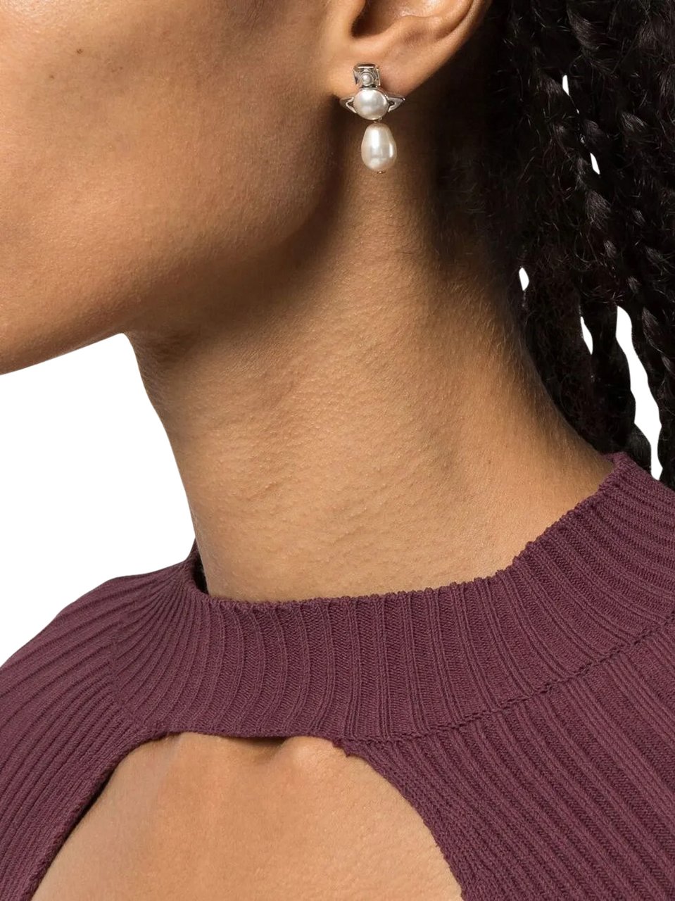 Vivienne Westwood Inass Earrings Platinum / Creamrose Zilver