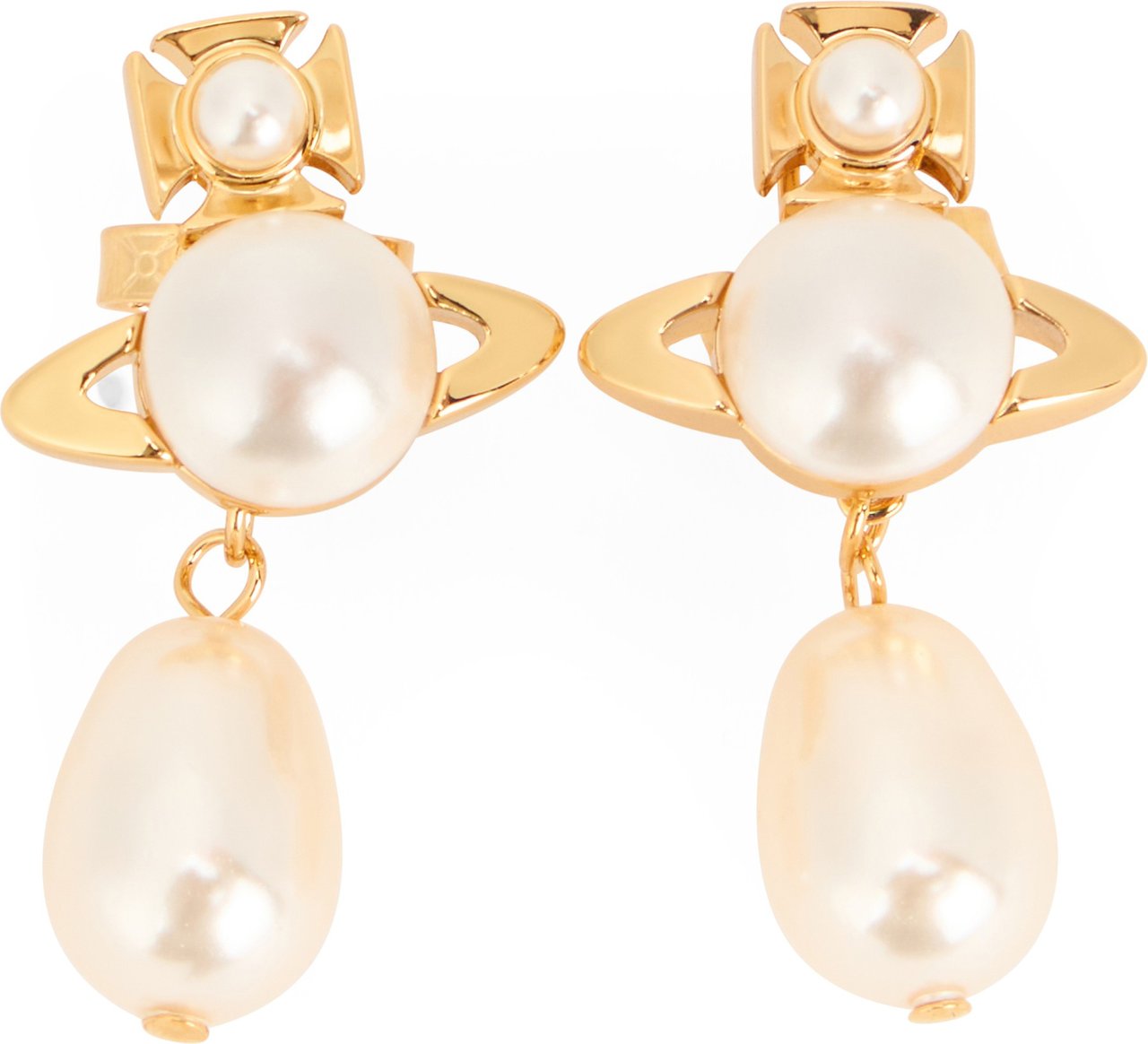 Vivienne Westwood Earrings with decorative pearls Goud
