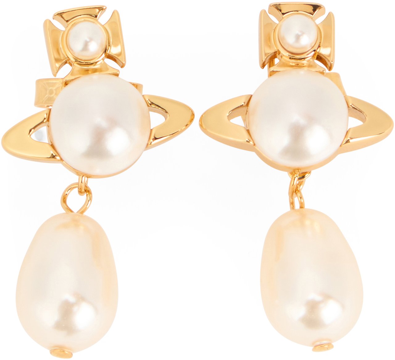 Vivienne Westwood Earrings with decorative pearls Goud