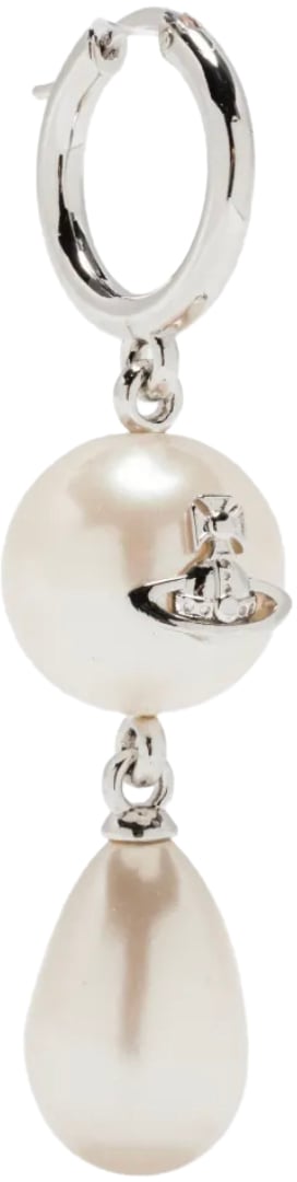 Vivienne Westwood Martha Earrings Platinum Creamrose Zilver