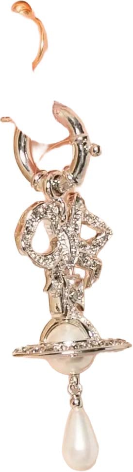 Vivienne Westwood Rigoberta Pearl Earrings Platinum/crystal Velvet Crystal/creamrose Zilver