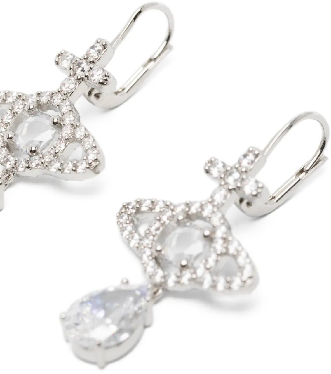 Vivienne Westwood Olympia Cz Drop Earrings Platinum / White Wit