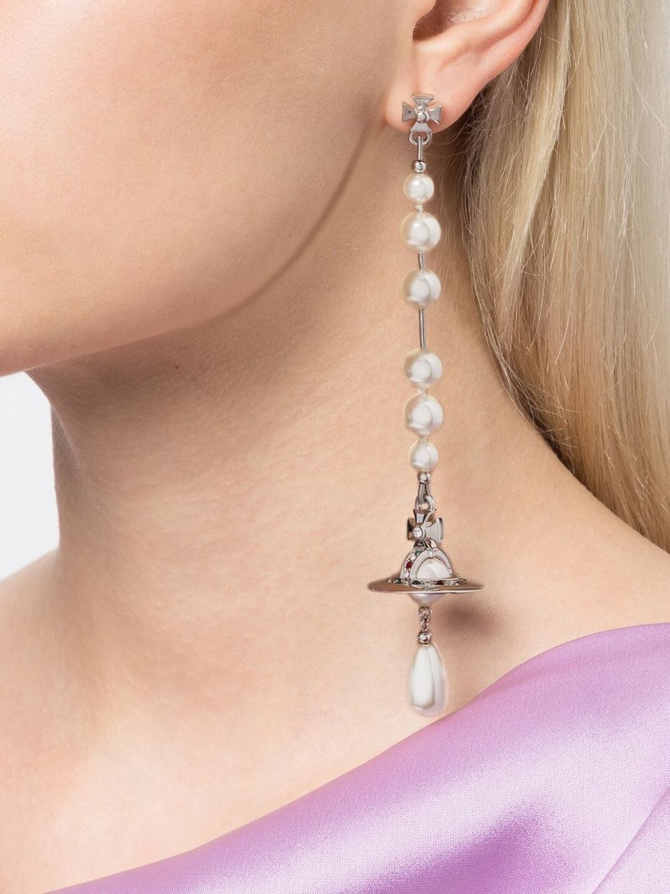 Vivienne Westwood Bijoux Platinum/Pearl Zilver