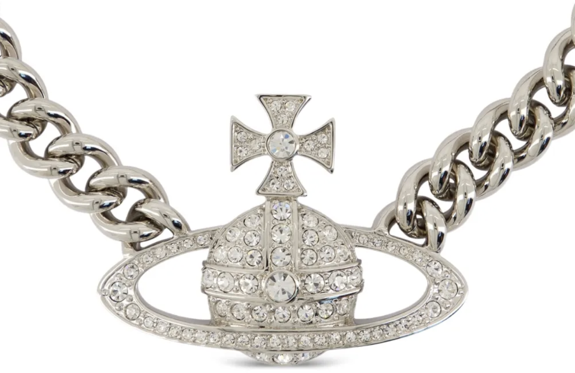 Vivienne Westwood Neysa Chain Necklace Platinum White Wit