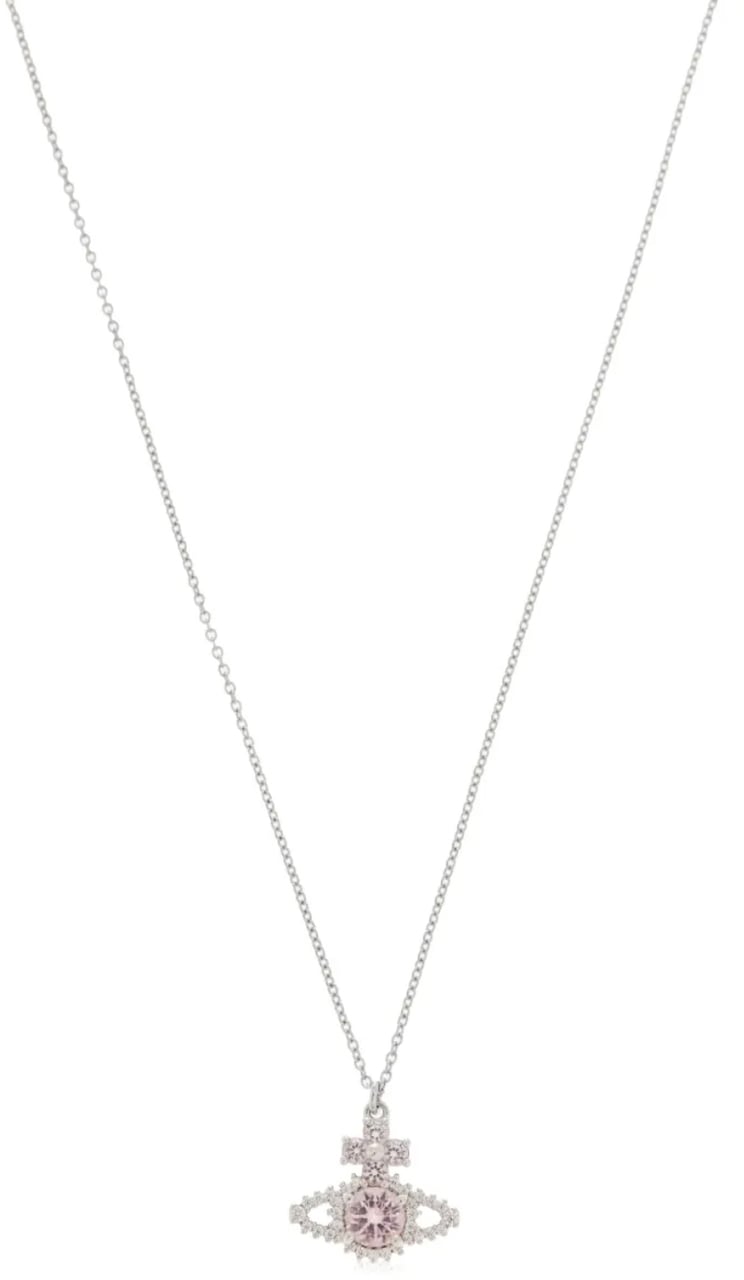 Vivienne Westwood Valentina Orb Pendant Platinum / Pink / White Cz Wit