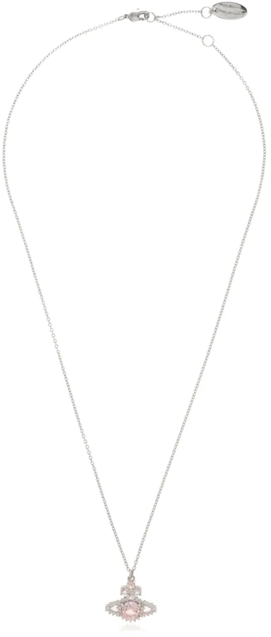 Vivienne Westwood Valentina Orb Pendant Platinum / Pink / White Cz Wit