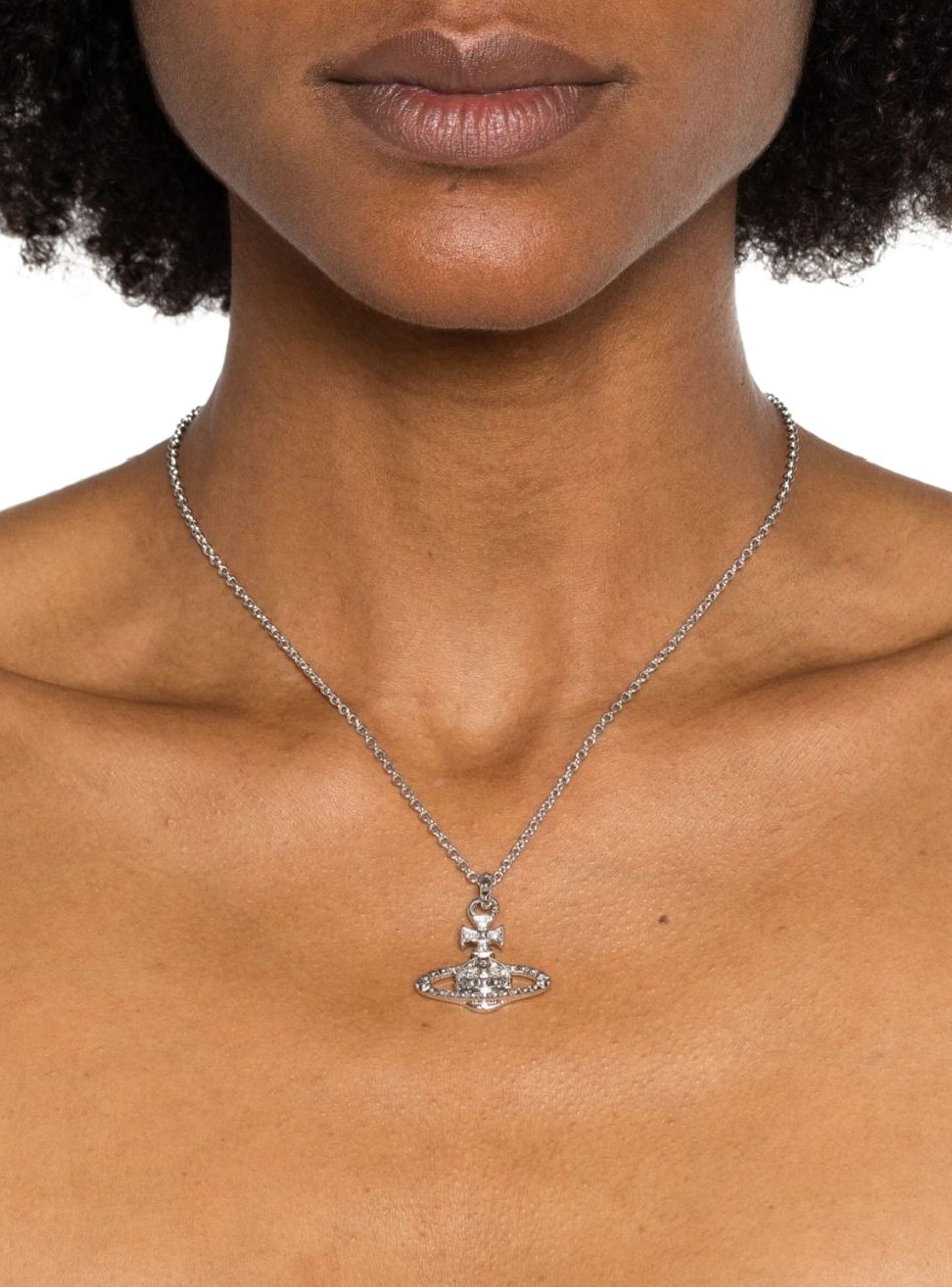 Vivienne Westwood Mayfair Bas Relief Pendant Rhodium/crystal Zilver